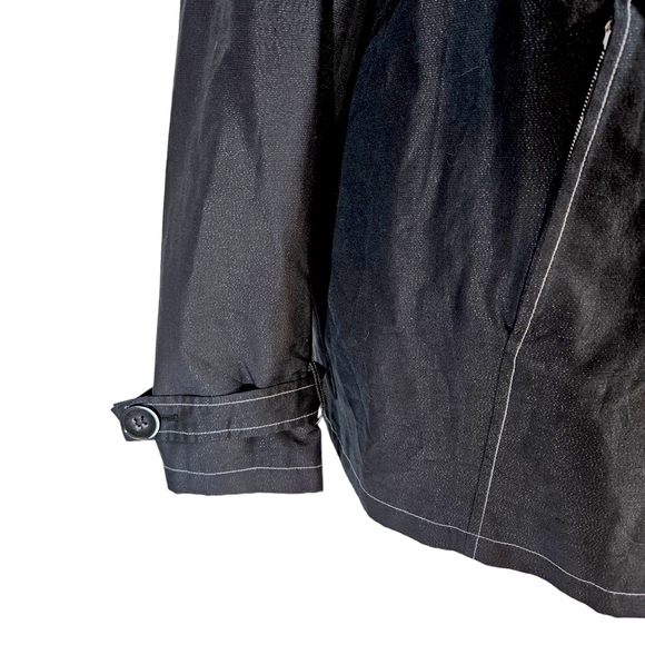 Pendleton Black Sparkly Trench Swing Jacket - Picture 5 of 9